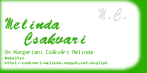 melinda csakvari business card